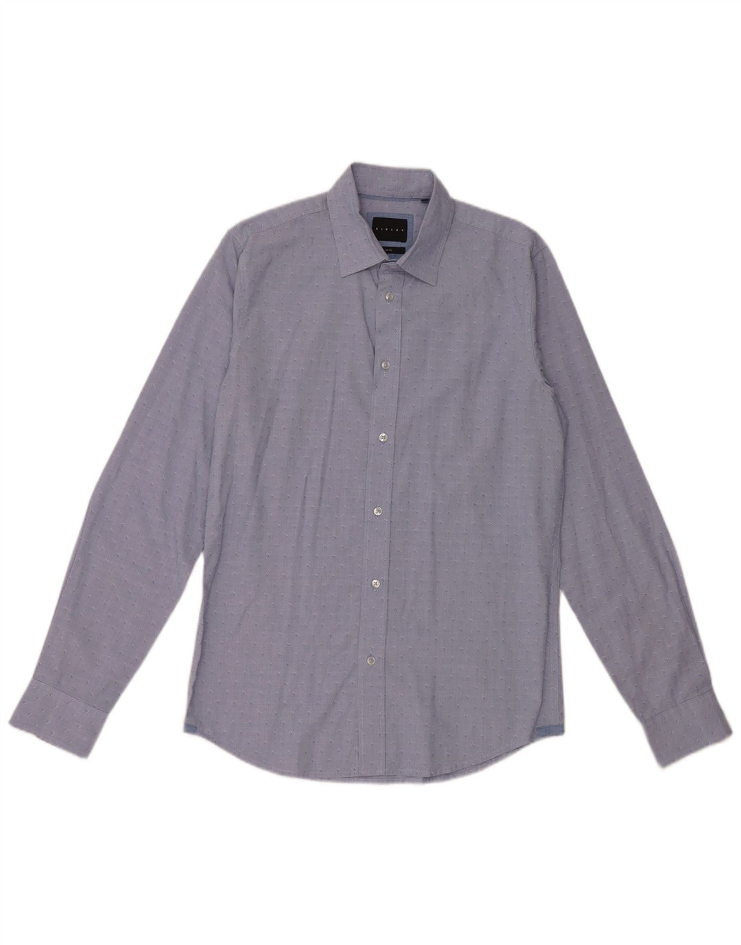 SISLEY Herren Slim Fit Hemd Größe 39 15 1/2 Mittelblau gepunktet