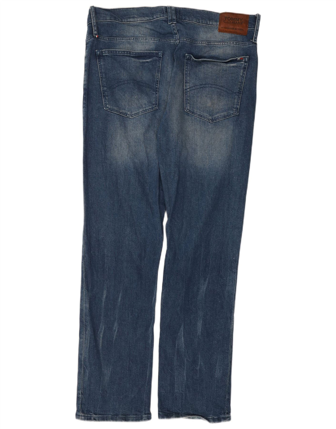 TOMMY HILFIGER Herren Straight Jeans W36 L32 Blaue Baumwolle