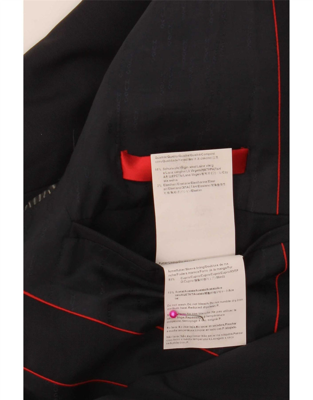 Hugo Boss Herren-Blazer mit 2 Knöpfen, UK 50, große marineblaue Wolle