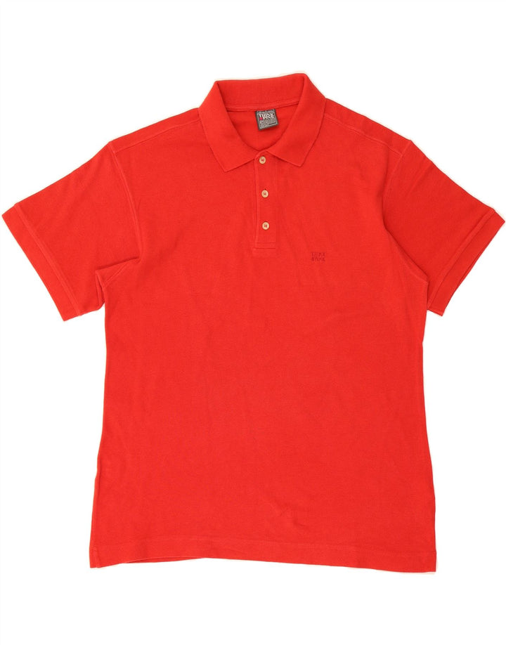 THINK PINK Mens Polo Shirt Large Red Cotton Vintage Think Pink and Second-Hand Think Pink from Messina Hembry 