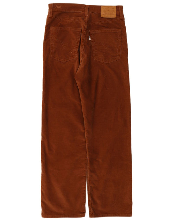 Levi's Womens High Waist Straight Corduroy Trousers W27 L27 Brown Cotton