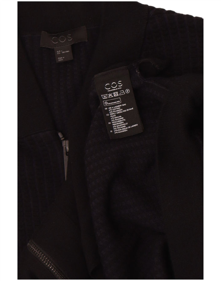 Cos Herren-Strickjacke, groß, aus schwarzer Baumwolle