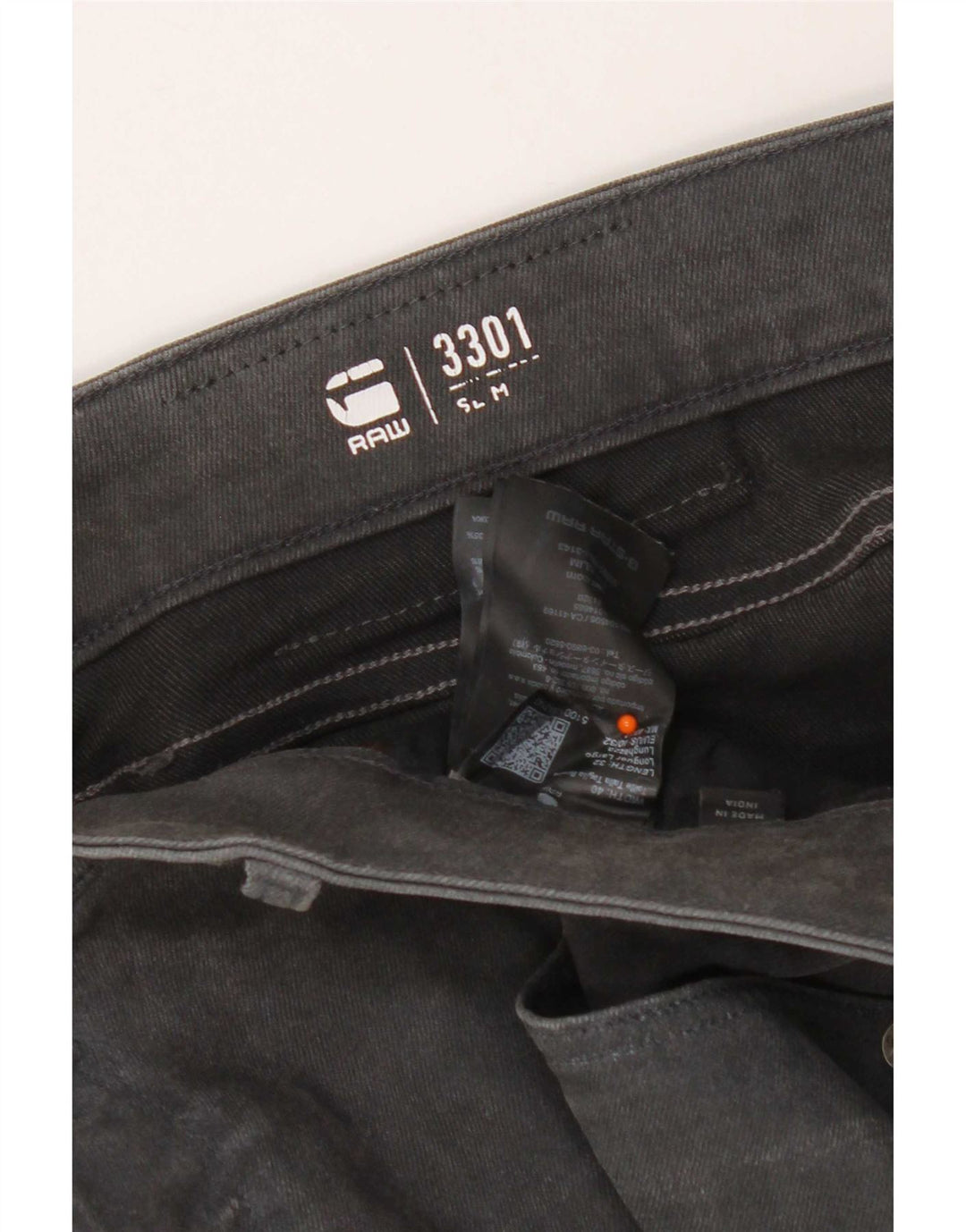 G-Star Herren 3301 Slim Jeans W40 L32 Graue Baumwolle