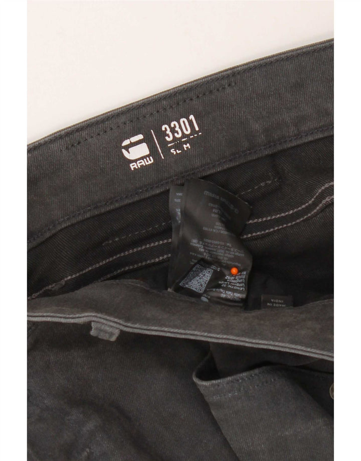 G-Star Herren 3301 Slim Jeans W40 L32 Graue Baumwolle