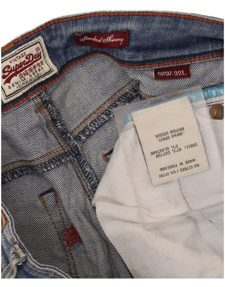 Superdry Damen Standard Distressed Skinny Jeans W26 L32 Blaue Baumwolle