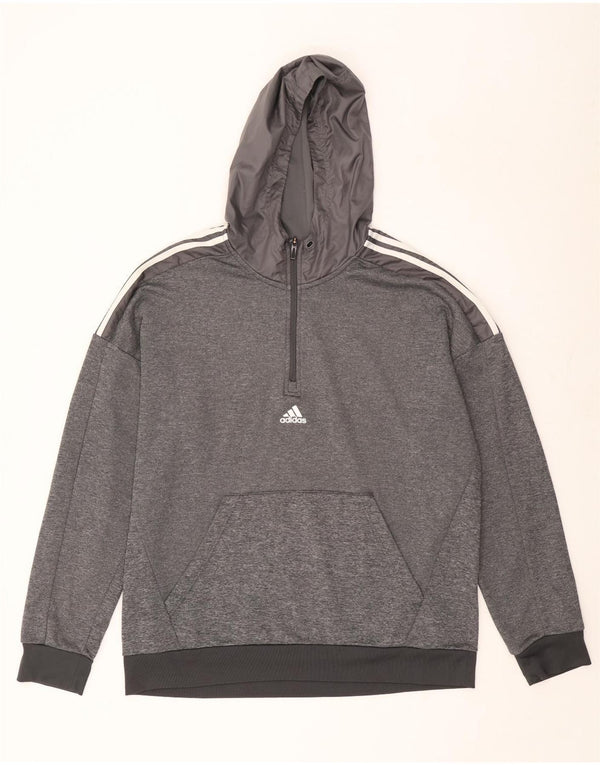 Adidas Herren Aeroready Kapuzenpullover mit Reißverschluss, XL, grau geflecktes Polyester