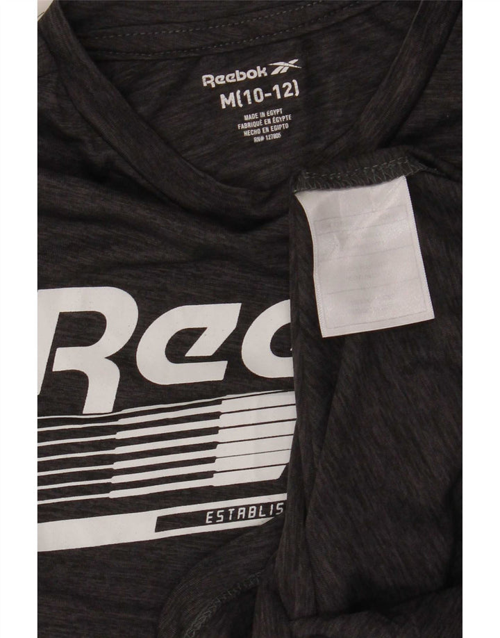 Reebok Grafik-T-Shirt für Jungen, 10–11 Jahre, mittelgraues Polyester
