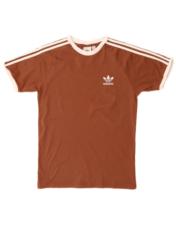 Adidas Herren T-Shirt Top Small Braun Baumwolle
