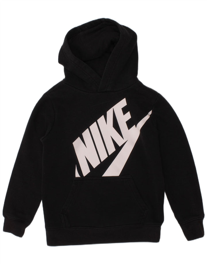 NIKE Boys Graphic Hoodie Jumper 5-6 Years Medium  Black Cotton