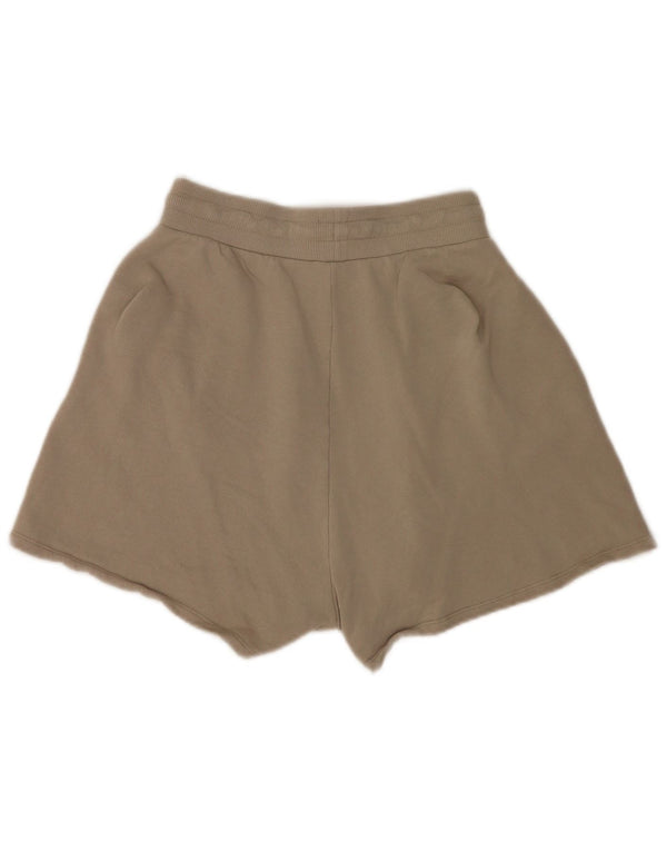 Zara Damen Chicago Relaxed Fit Sport Shorts UK 14 Mittelbeige Baumwolle