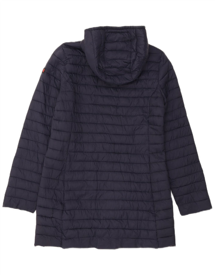 RIFLE Womens Hooded Padded Coat UK 10 Small Navy Blue Polyamide