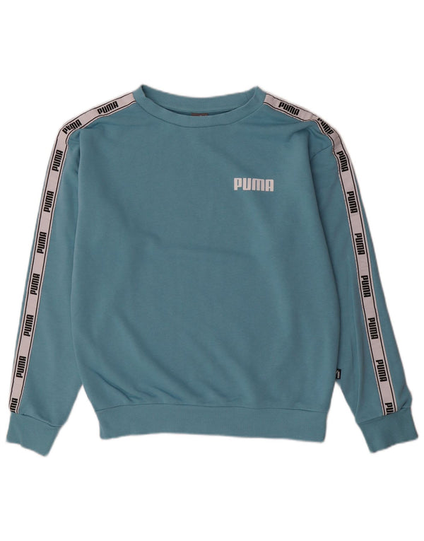 PUMA Damen Übergroßer Grafik-Sweatshirt-Pullover UK 6 XS Blau