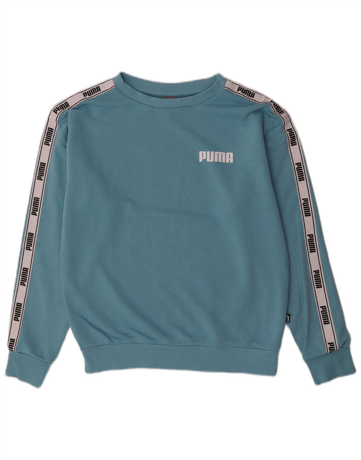 PUMA Damen Übergroßer Grafik-Sweatshirt-Pullover UK 6 XS Blau