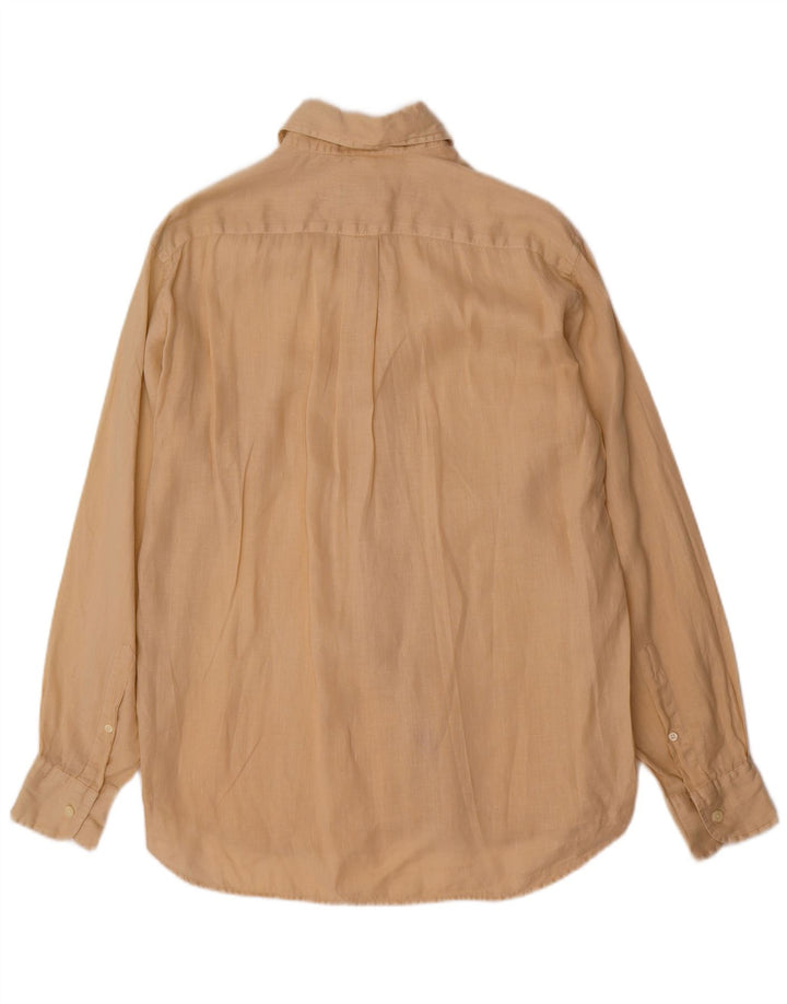 Brooksfield Herrenhemd Größe 40 Mittelbeiges Leinen