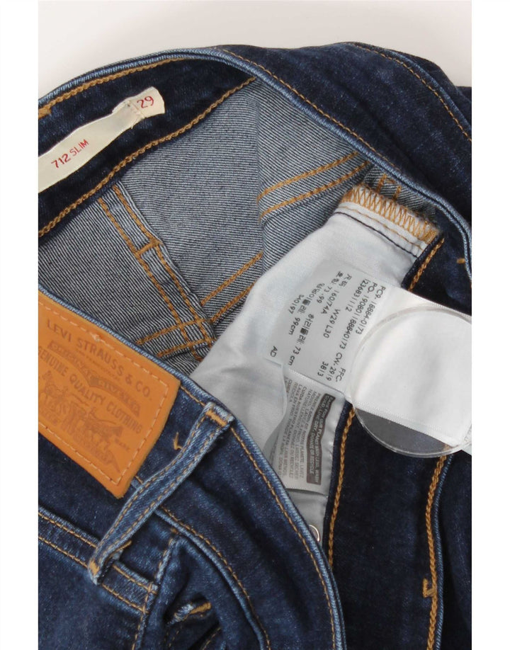 Levi's Damen 712 Slim Jeans W29 L30 Marineblau Baumwolle