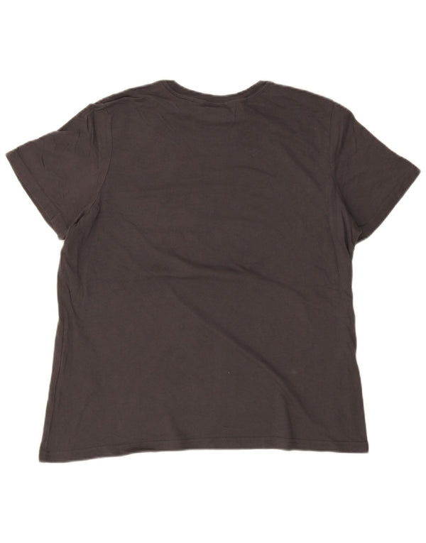 Superdry Damen Grafik-T-Shirt-Oberteil UK 16 Large Grau Baumwolle