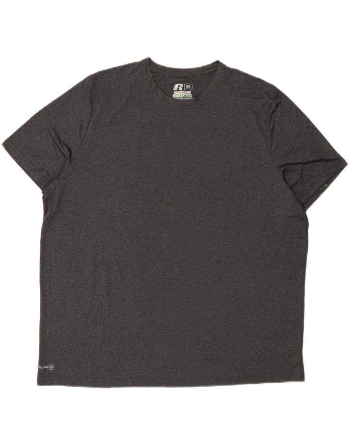 RUSSELL ATHLETIC Mens Training T-Shirt Top UK 54/56 3XL Grey Polyester Vintage Russell Athletic and Second-Hand Russell Athletic from Messina Hembry 