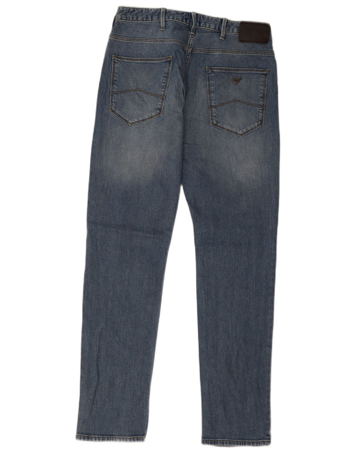 Armani Herren Straight Jeans W30 L31 Blaue Baumwolle