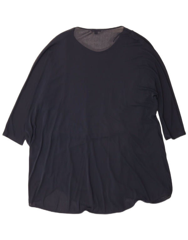 Cos Damen-Tunikakleid mit 3/4-Ärmeln, übergroß, UK-Gr. 14, Mittel, Marineblau, Acetat