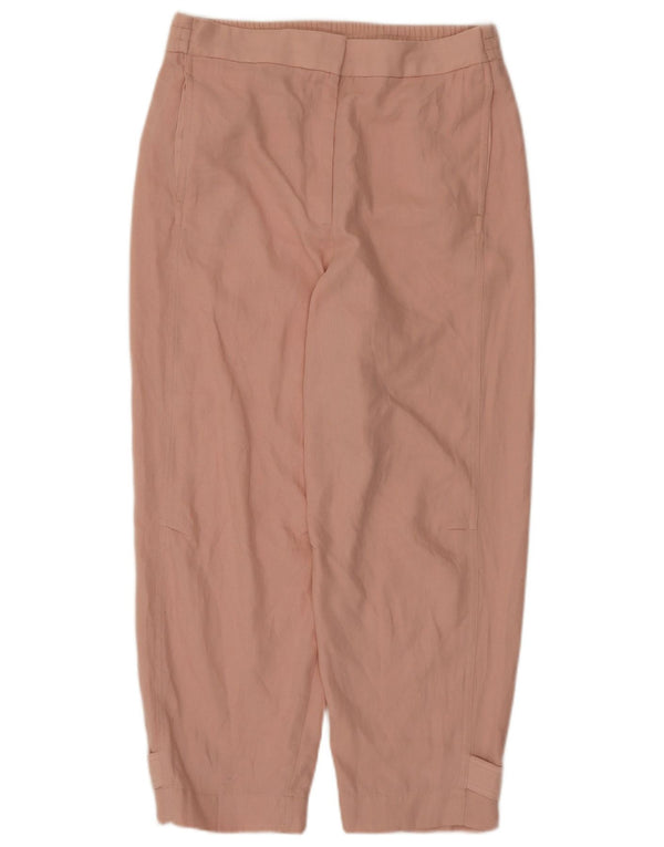 Zara Damen-Hose mit hoher Taille, schmal zulaufend, kurz geschnitten, Größe M, W28, L25, Rosa