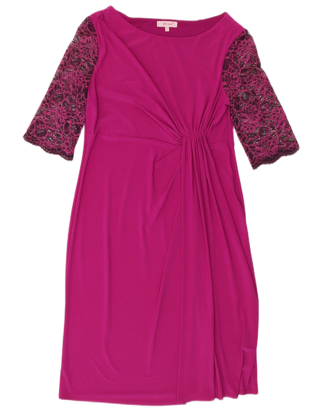 PER UNA Damen-Etuikleid mit 3/4-Ärmeln, Gr. 14, Rosa, Polyester