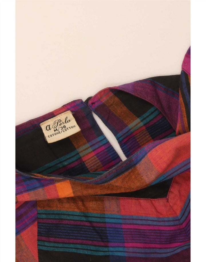 Vintage Damen Übergroßes Zeltkleid EU 38 Medium Mehrfarbig karierte Baumwolle
