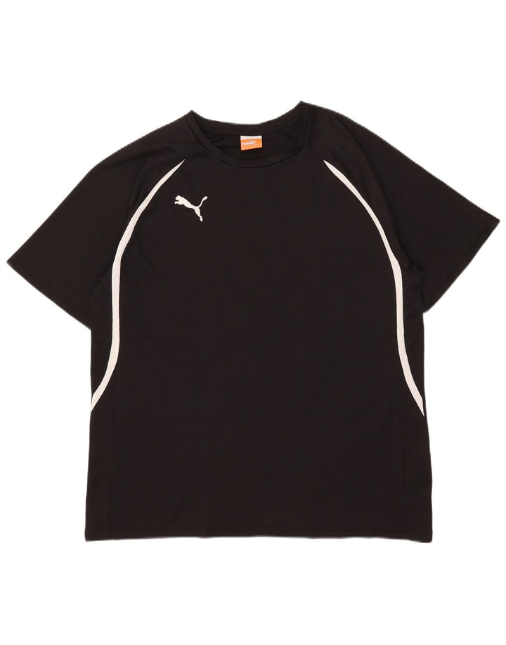 Puma Herren Grafik-T-Shirt-Oberteil Mittelschwarz gestreift aus Polyester