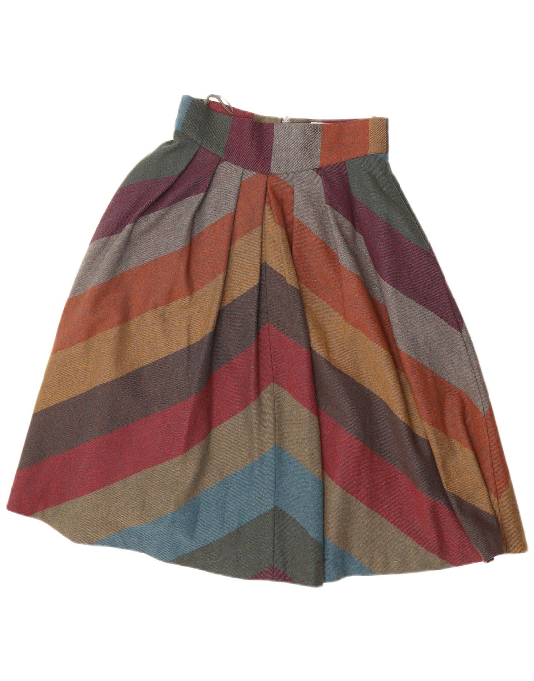 VINTAGE Damen A-Linienrock EU 40 Medium W30 Bunt gestreift