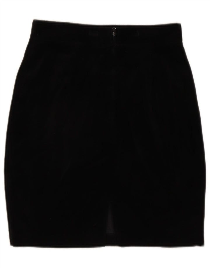 Benetton Damen Bleistiftrock IT 42 Medium W28 Schwarze Baumwolle