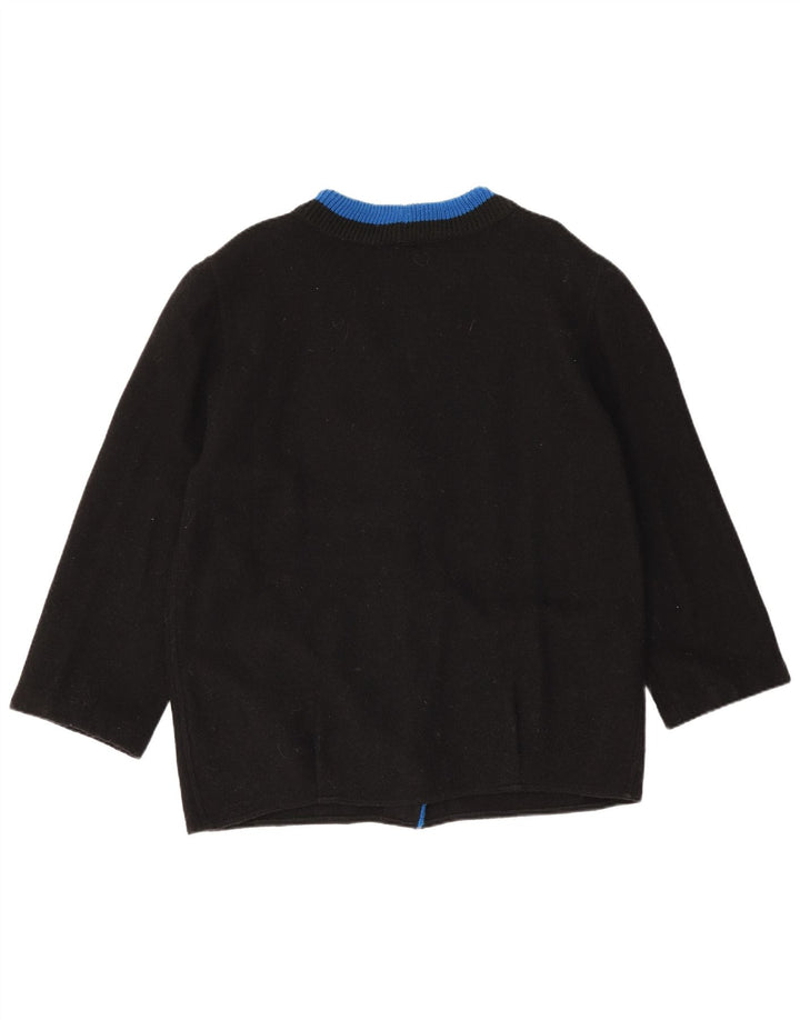 Easy Damen Strickjacke mit 3/4-Ärmeln, EU 44, XL, schwarze Wolle