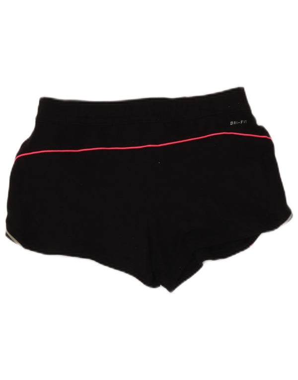 Nike Damen Dri Fit Graphic Sport Shorts UK 14 Medium Schwarz Baumwolle