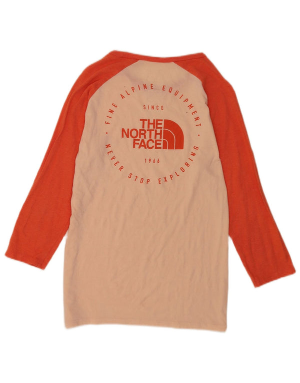 The North Face Womens Graphic Top 3/4 Sleeve UK 12 Mittelrosa Farbblock