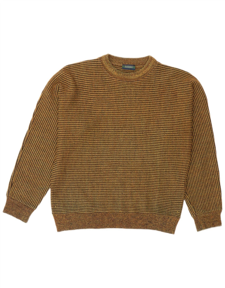 Vintage Herren Pullover mit Rundhalsausschnitt, mittelgroß, mehrfarbig gestreift