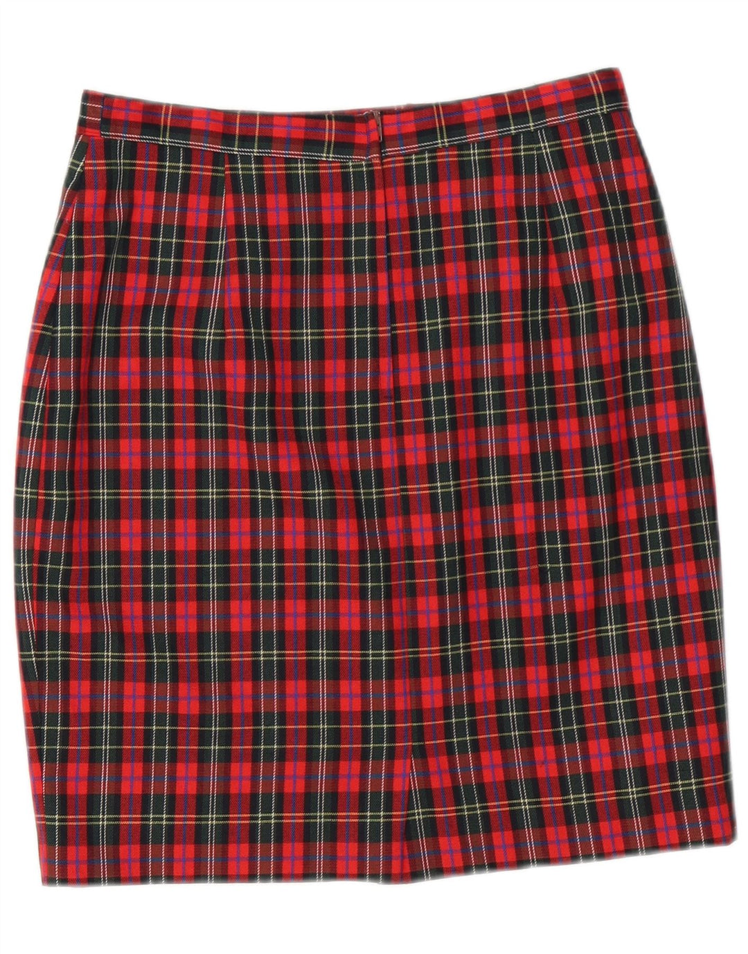 Vintage Damen Bleistiftrock IT 44 Medium W28 Rot karierte Schurwolle