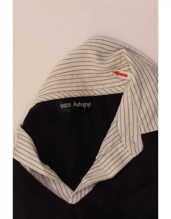 Marks & Spencer Herren Autograph Pullover mit V-Ausschnitt, Größe S, Schwarz