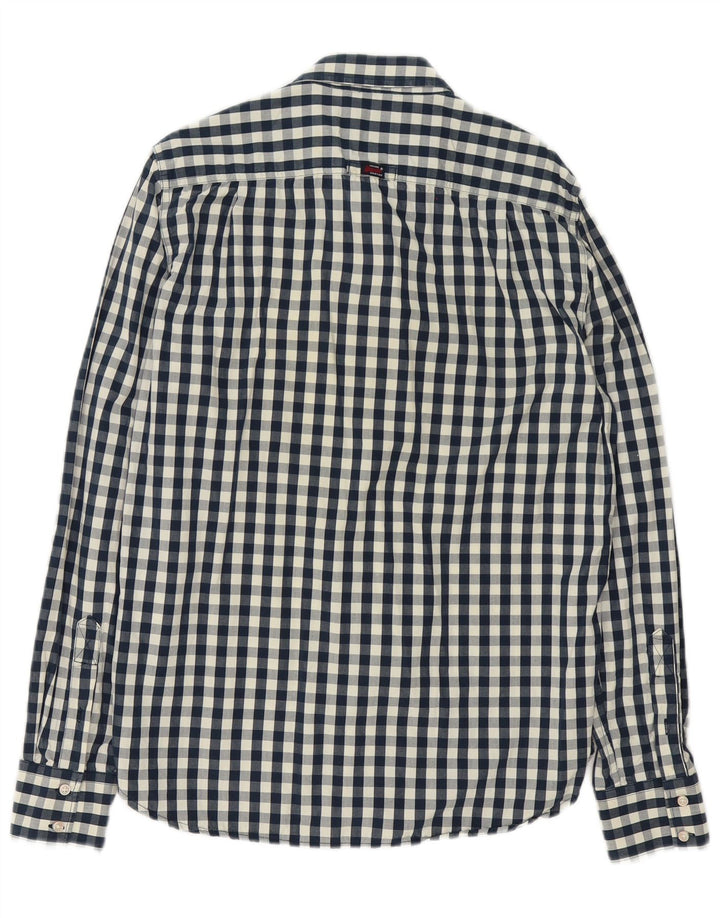 Superdry Herren-Hemd, groß, marineblau, Gingham-Baumwolle