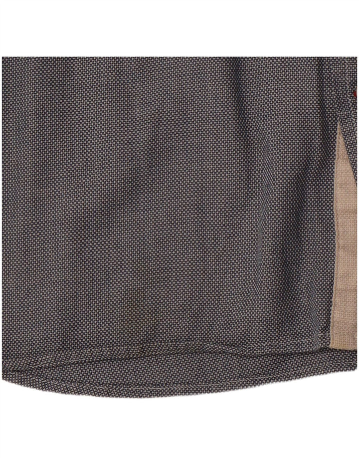 TOMMY HILFIGER Herren Regular Fit Hemd XL Grau gefleckte Baumwolle