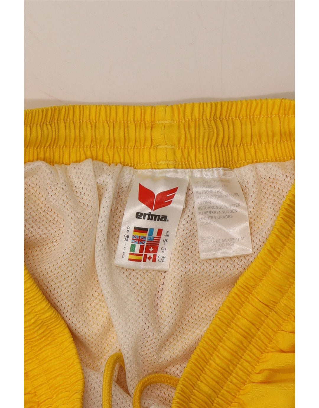 ERIMA Mens Sport Shorts XL  Yellow Polyester Vintage Erima and Second-Hand Erima from Messina Hembry 