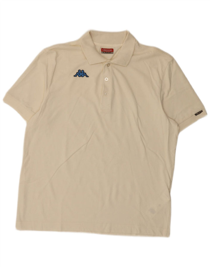 Kappa Herren-Poloshirt, groß, weiße Baumwolle