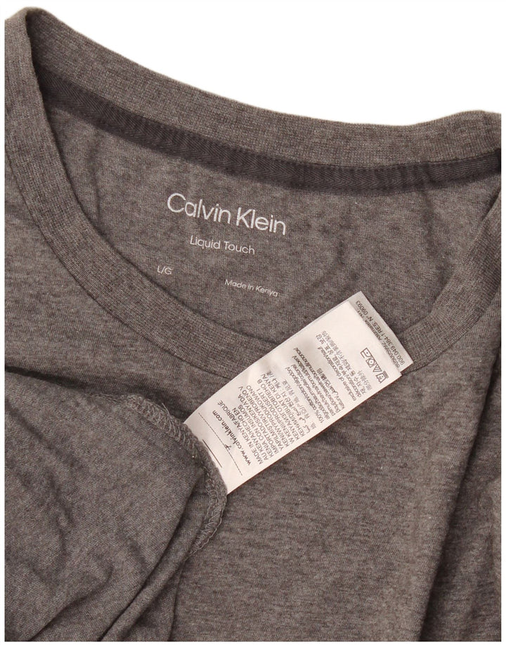 Calvin Klein Herren T-Shirt Top Large Grau Baumwolle