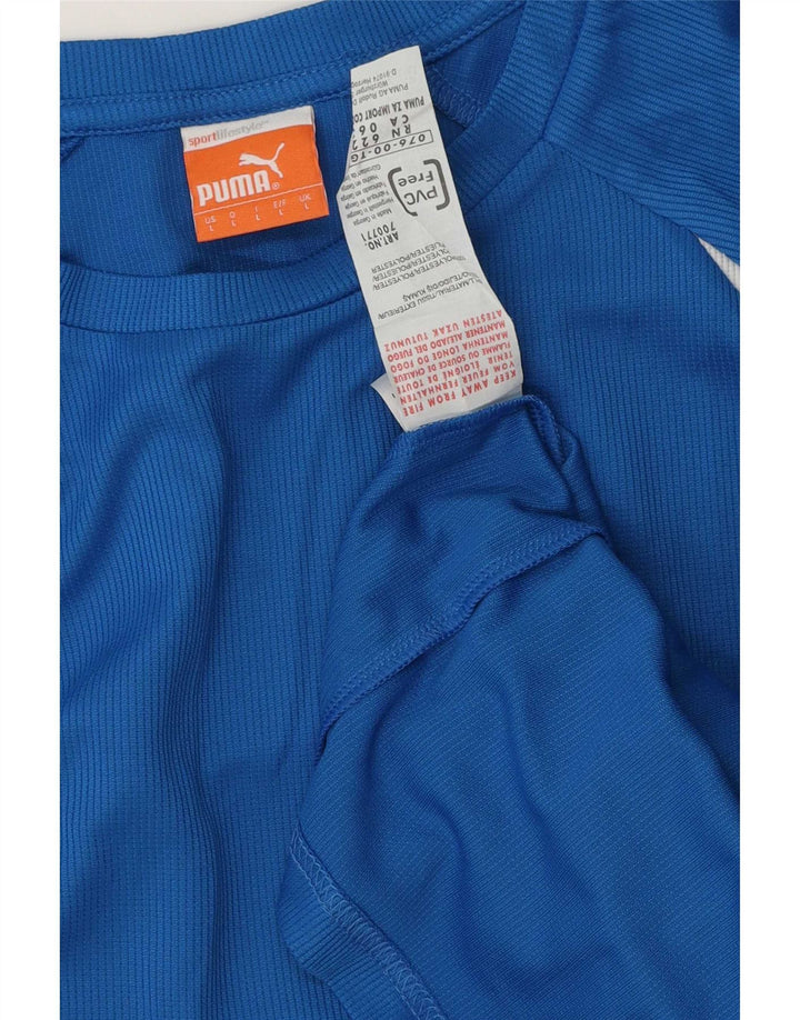 Puma Herren-Top, langärmelig, groß, blau gestreift, Polyester