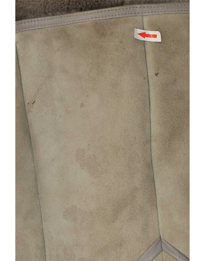 Vintage Damen Lammfellmantel EU 40 Mittelgraues Lammleder