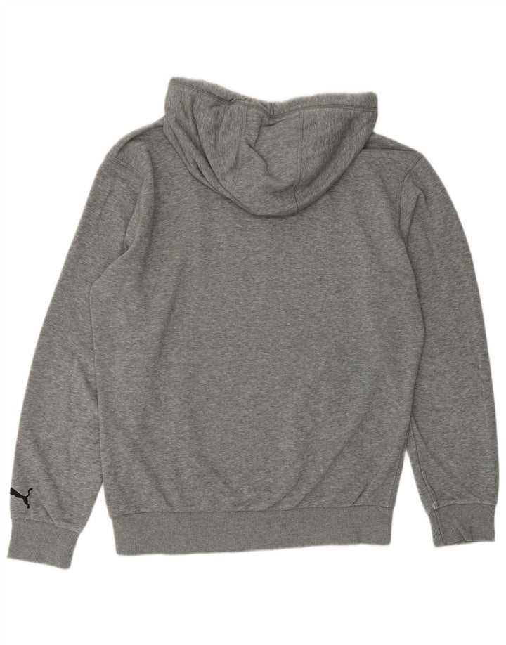 PUMA Herren-Kapuzenpullover mit Grafik, klein, grau geflecktes Polyester