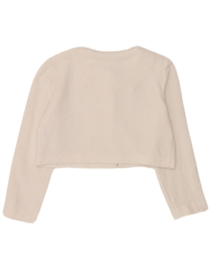 Zara Damen Bolerojacke UK 16 Large Weiß Polyester