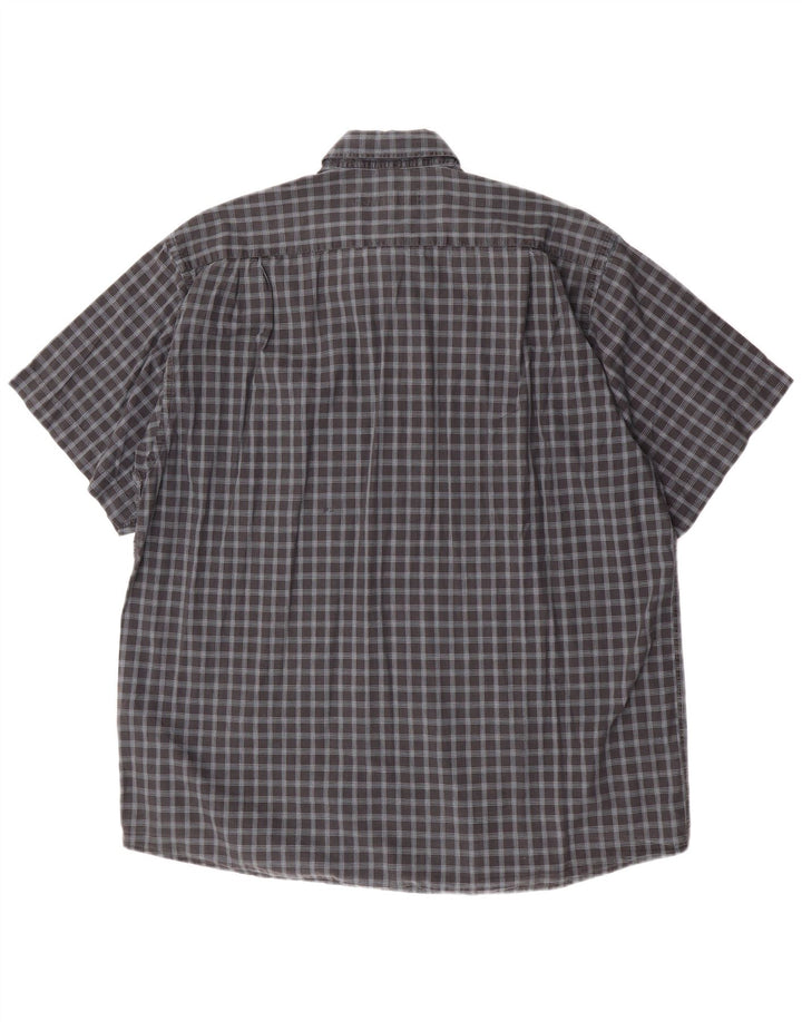 Camel Active Herren Kurzarmhemd XL grau kariert Baumwolle