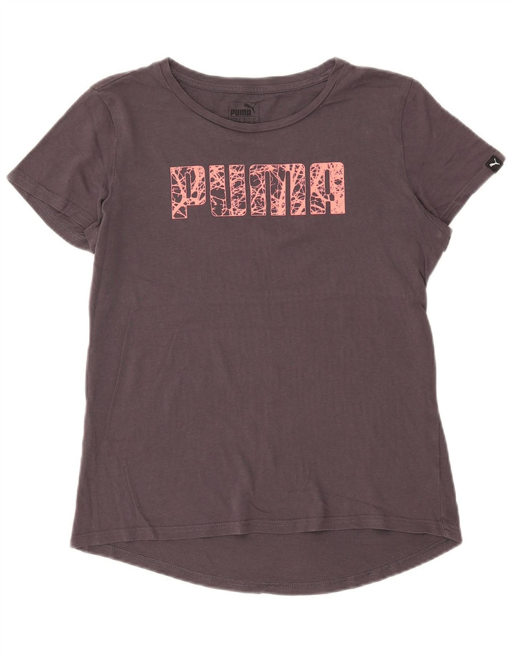 Puma Damen Graphic T-Shirt Top UK 12 Mittelgrau