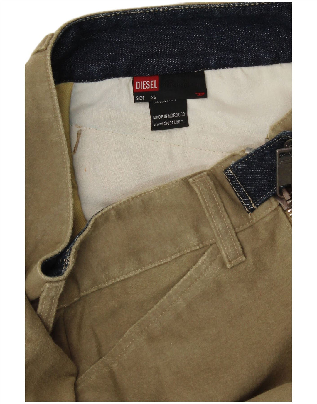 Diesel Damen Bleistiftrock W26 Small Khaki Baumwolle