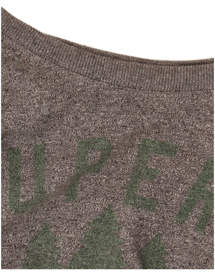Superdry Herren-T-Shirt mit Grafik, Größe S, grau gesprenkelte Baumwolle