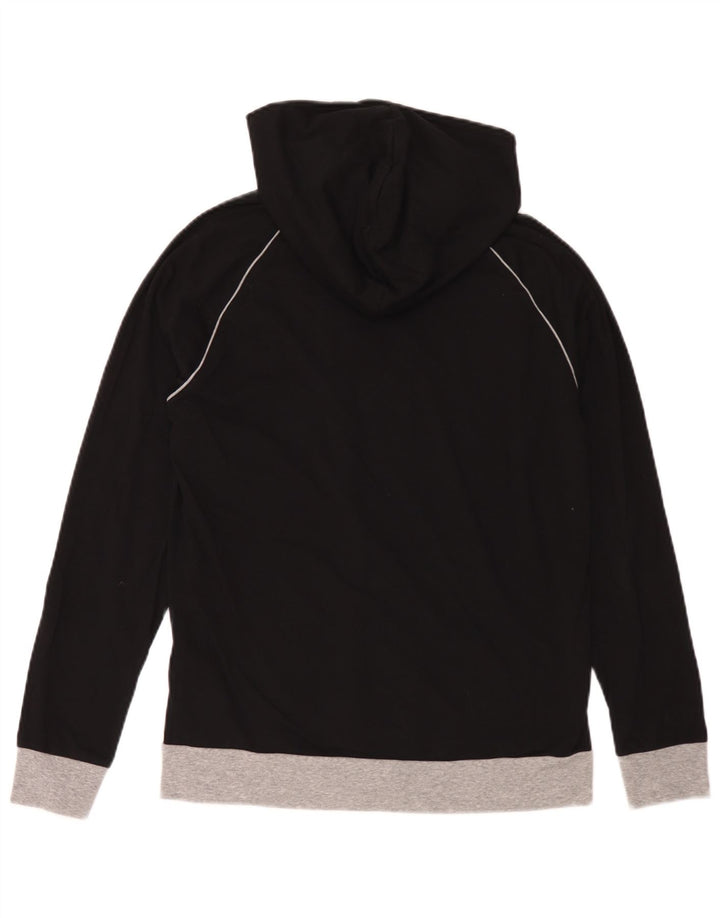 Hugo Boss Herren-Kapuzenpullover mit Reißverschluss, Mittelschwarz, Colourblock-Baumwolle