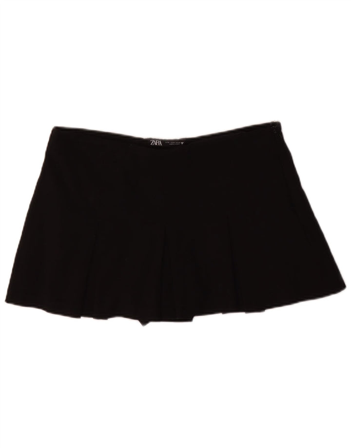 Zara Damen Mini-Faltenrock Medium W28 Schwarz